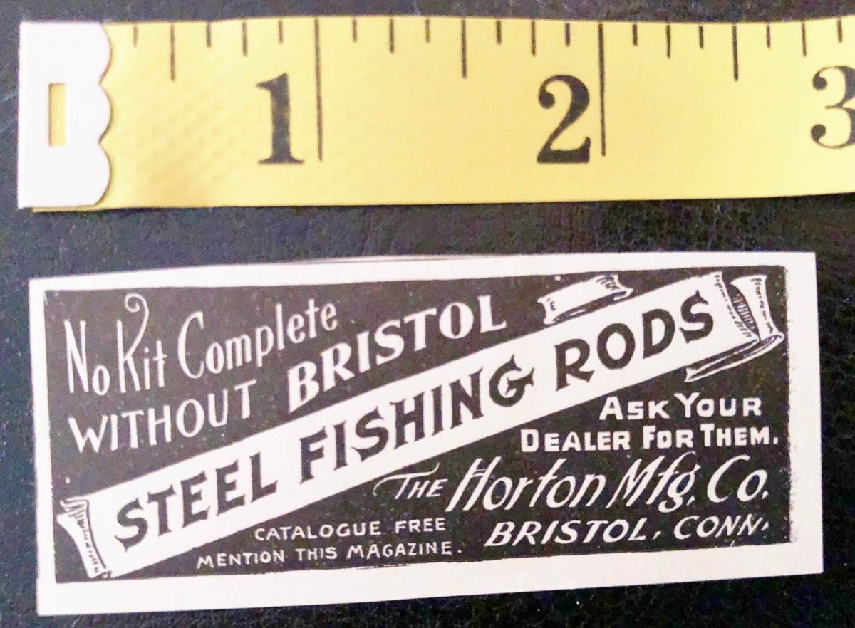 Publicité vintage BRISTOL STEEL CANNES À PÊCHE 1900