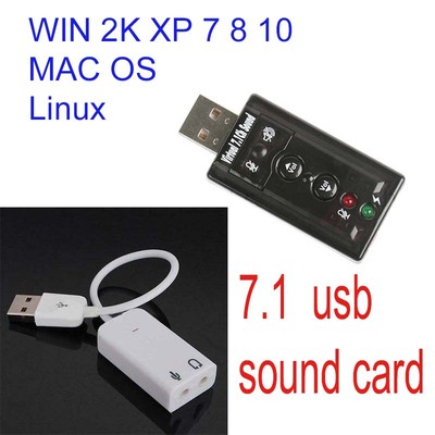 USB AUDIO SOUND CARD ADAPTER CABLE 3D VIRTUAL 7.1CH windows xp-10  linux Mac Os