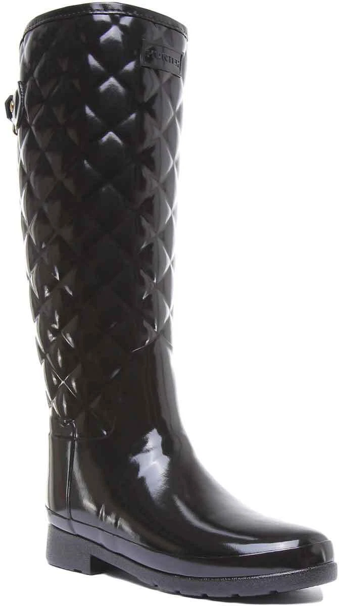 Hunter refined gloss quilted tall rain boots cheap