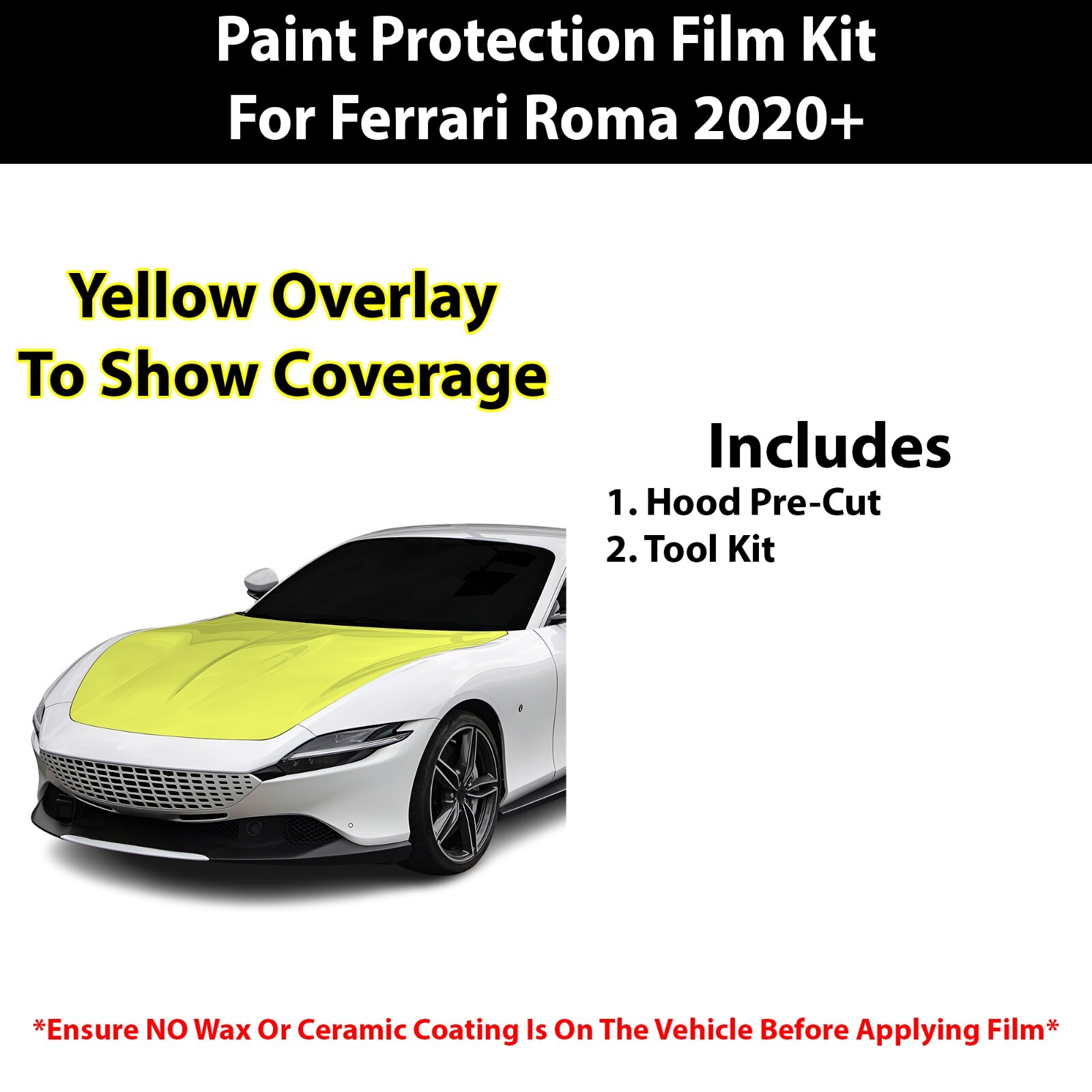 Pre Cut Hood Paint Protection Film Clear Bra PPF Kit for Ferrari Roma 2020+