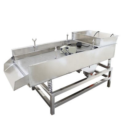 Single-layer Linear Vibrating Screen Stainless Steel w/2mm Round Hole Mesh 110V