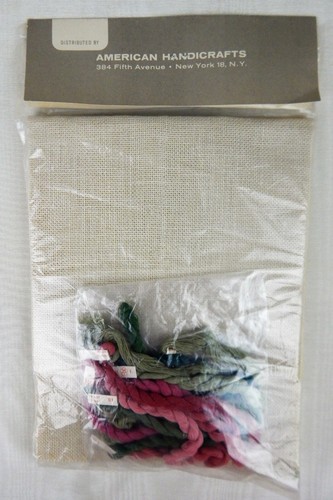1965 American Handicrafts PEONY Indiana State Flower Pillow Cross Stitch Kit - Picture 5 of 5