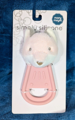 Mary Meyer Teething Toys Simply Silicone Teether with Soft Toy, 6-Inches, Fox