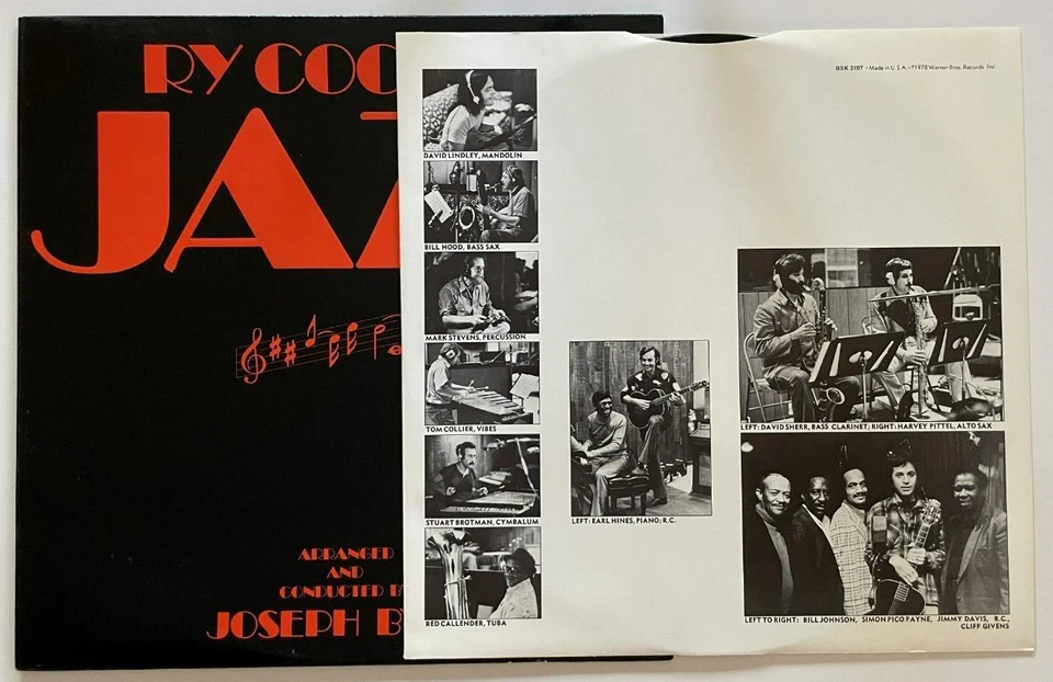 Ry Cooder Jazz LP M- Warner Bros. (1978) ORIGINAL - Image 2 of 4