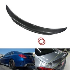 RENNTECH Style Rear Boot Trunk Lip Spoiler Carbon Look For Mercedes C Class W205