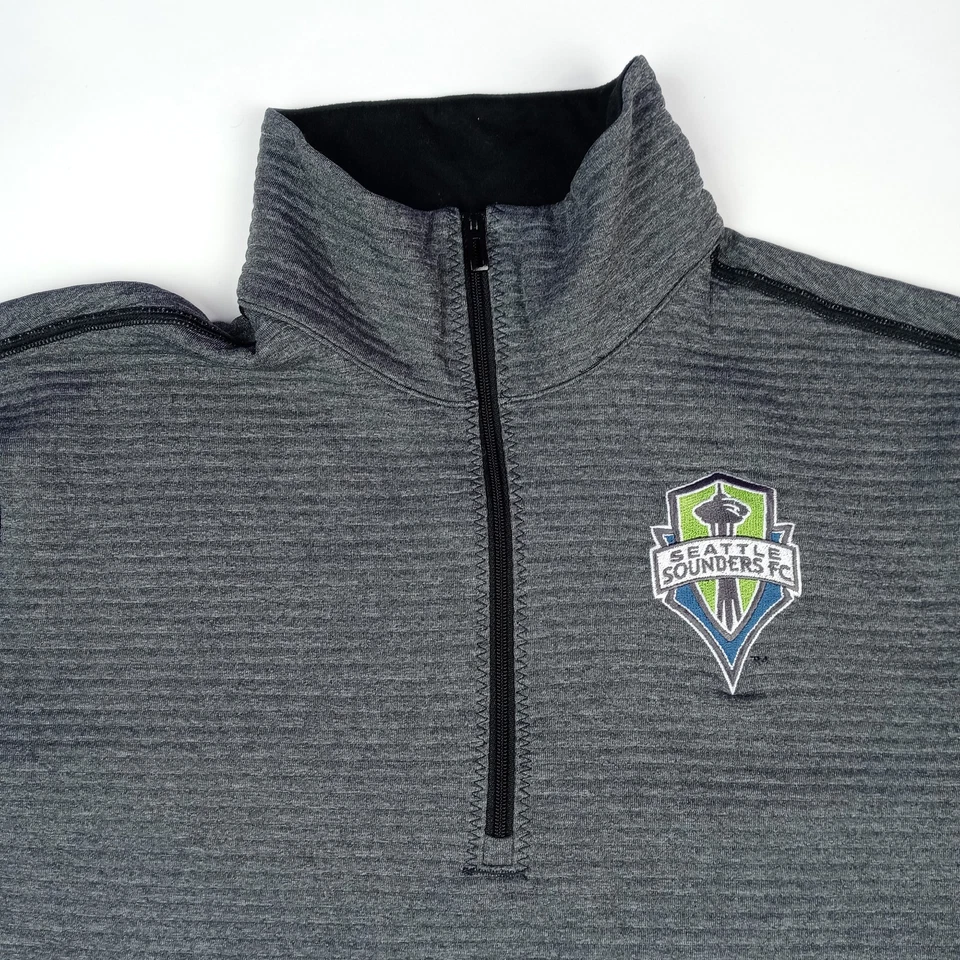 ADIDAS Seattle Sounders FC 1/4 Zip Pullover Sweatshirt MLS Soccer Women's XL - Image 2 of 4