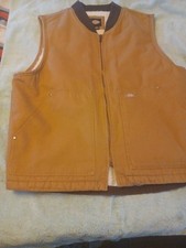 DICKIES MEN'S INSULATED WORKWEAR VEST SIZE L - TAN
