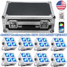 LED 4x25W RGBWA UV Battery Powered WIRELESS DMX Par Can DJ Uplighting Up Light