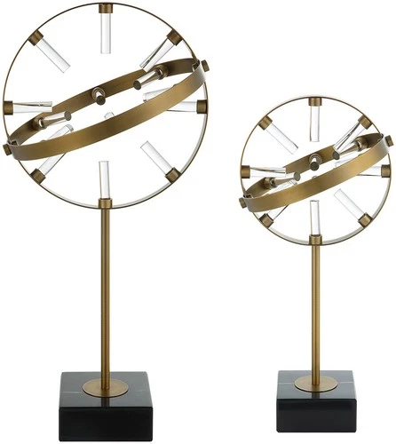 Uttermost 18087 Realm 21-1/2" Tall Glass and Metal Abstract Table - Black - Picture 5 of 5