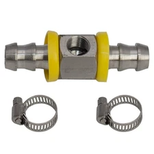 GlowShift 1/2�� Fuel Line Fuel Pressure Gauge Sensor T-Fitting Adapter