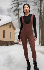 Women's Lululemon Ribbed Nulux Skiing Bodysuit Sz Medium Maroon New W Tags