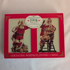LIMITED EDITION 1994 Coca-Cola Playing Cards 2 Decks Metal Tin Christmas NEW