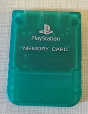 Playstation 1 PS1 Official OEM 15 Block Memory Card SCPH-1020 transparent GREEN