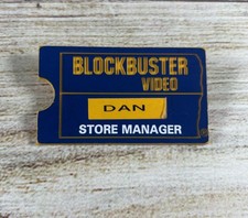 Vintage Blockbuster Video Store Manager Name Tag Badge Dan Movie Memorabilia