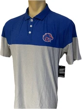 NEW Boise State BSU Broncos Colosseum Color Block Blue Gray Polo Shirt Men's L