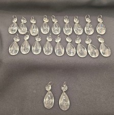 Lot of 20 1-1/2" W/ 1/2" Vintage Crystal Prisms Lighting Chandelier