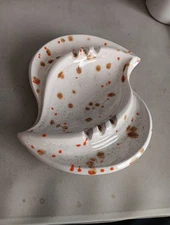 MCM Vintage Handmade Ceramic Ashtray Brown Speckled