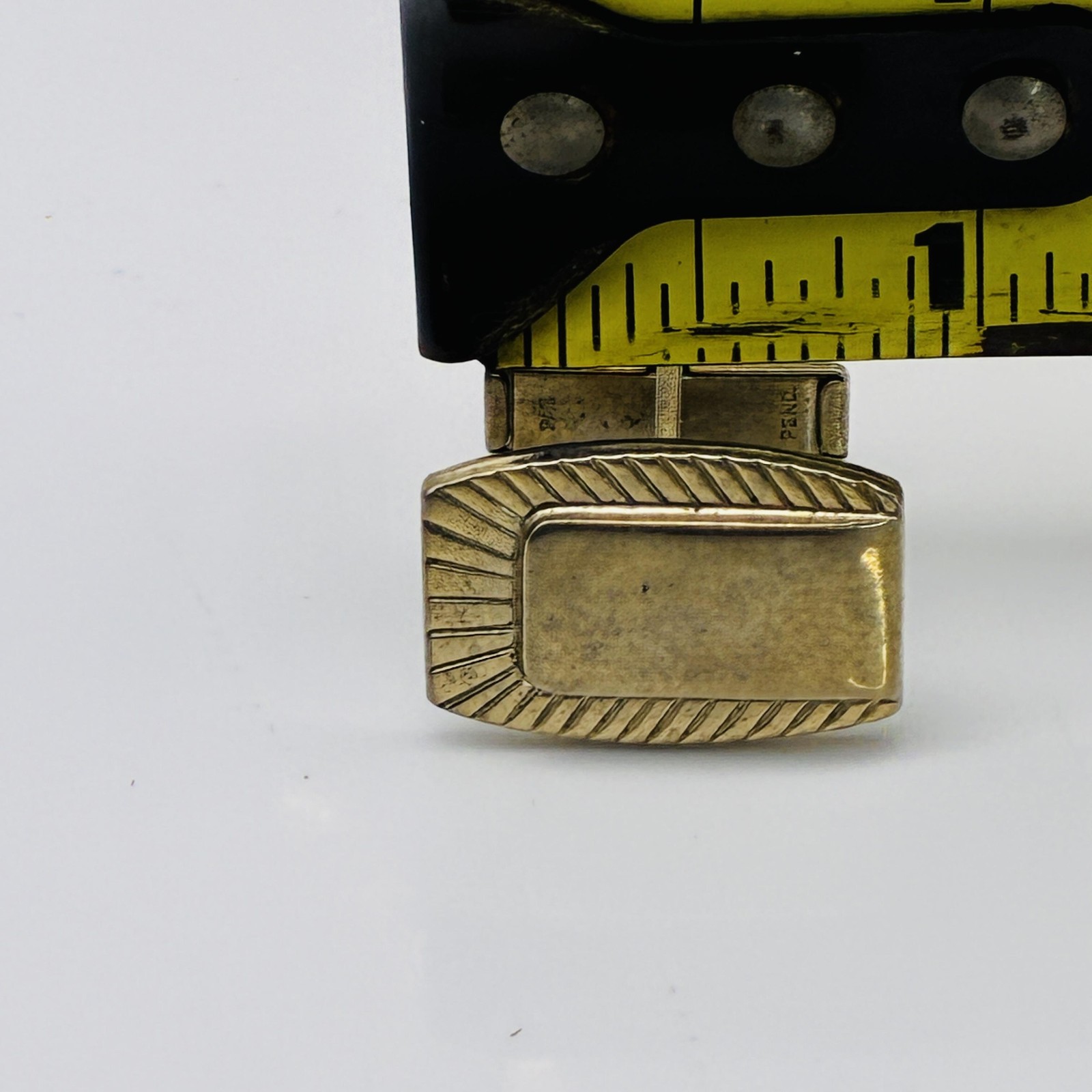 Gold Tone Shell Cufflinks Mens Rectangular Bullet… - image 3