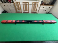 John Parris 1Pc leather cue case - Black/Red Diamond with matching interior