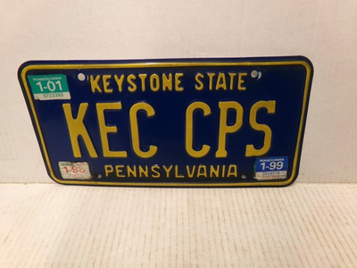 #ad #ad Pennsylvania Keystone State License Plate KEC CPS $19.95