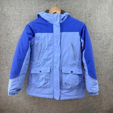 Lands End Kids The Squall Blue Colorblock Hooded Winter Parka Jacket Size L 14
