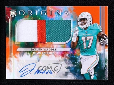 2021 Panini Origins Jumbo Jersey Orange 26/75 Jaylen Waddle Rookie Auto RC 0l1d