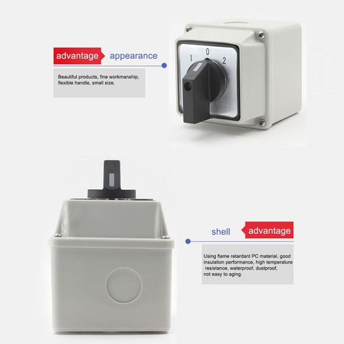 Easy to Use 3 Position Changeover Switch 380V 20A Rotary Cam Silver Contacts - Afbeelding 8 van 10