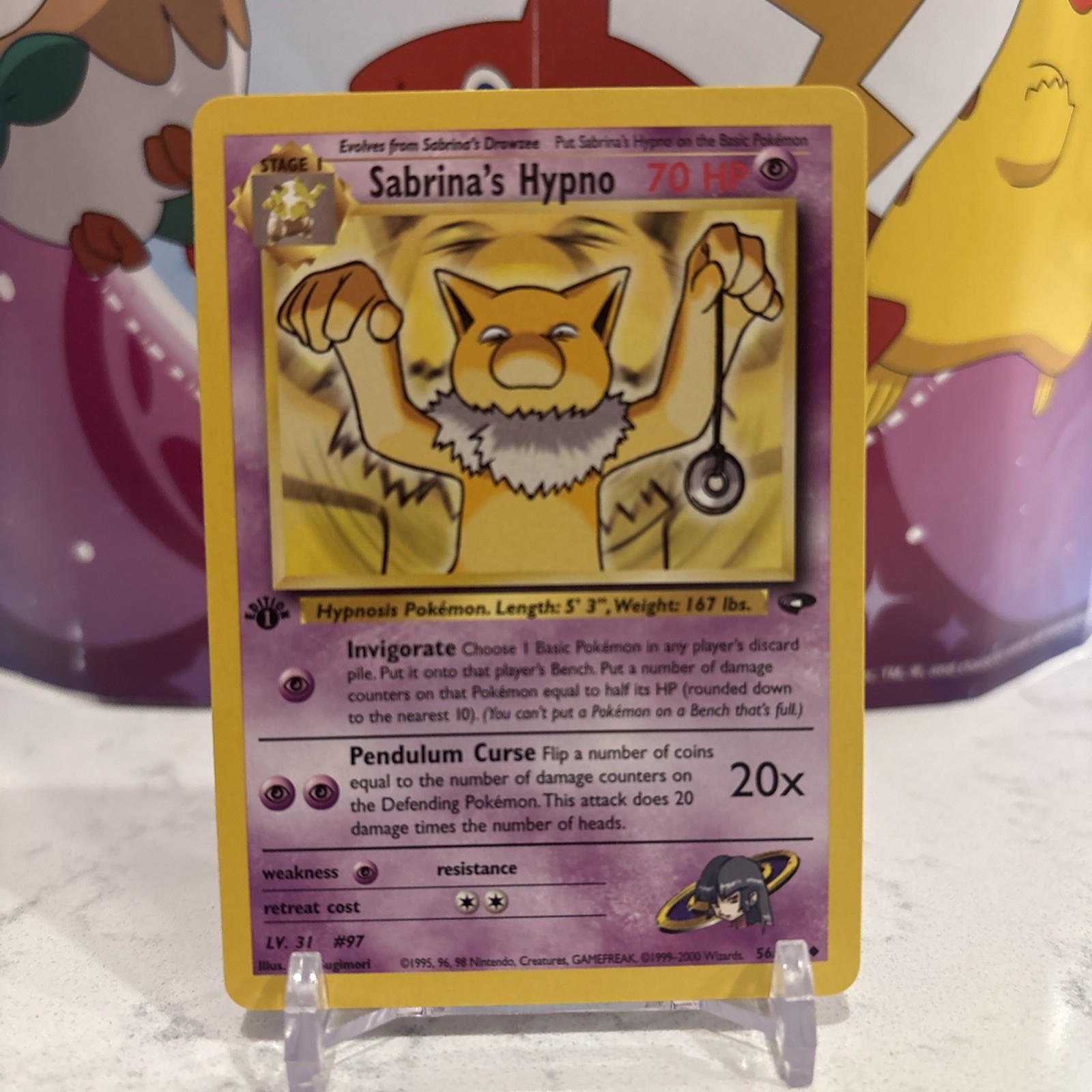 👾 SABRINA'S HYPNO #56 1st EDITION | 2000 Pokemon Gym Challenge | NM