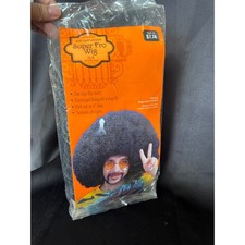 Super Fro Wig Black Adult Halloween Costume Accessory with Afro Pick 70s Disco