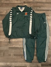Vtg Adidas Track Suit XL Jacket  Pants Windbreaker Green Gator Basketball F456