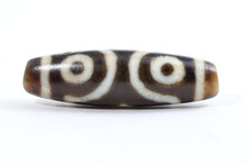 Tibetan 3 Eyes Dzi Bead Agate Amulet Antique Vintage hand made in Taiwan