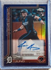 2025 Topps Chrome Jace Jung RC Auto Purple Refractor /250 #CRDA-JJ Tigers