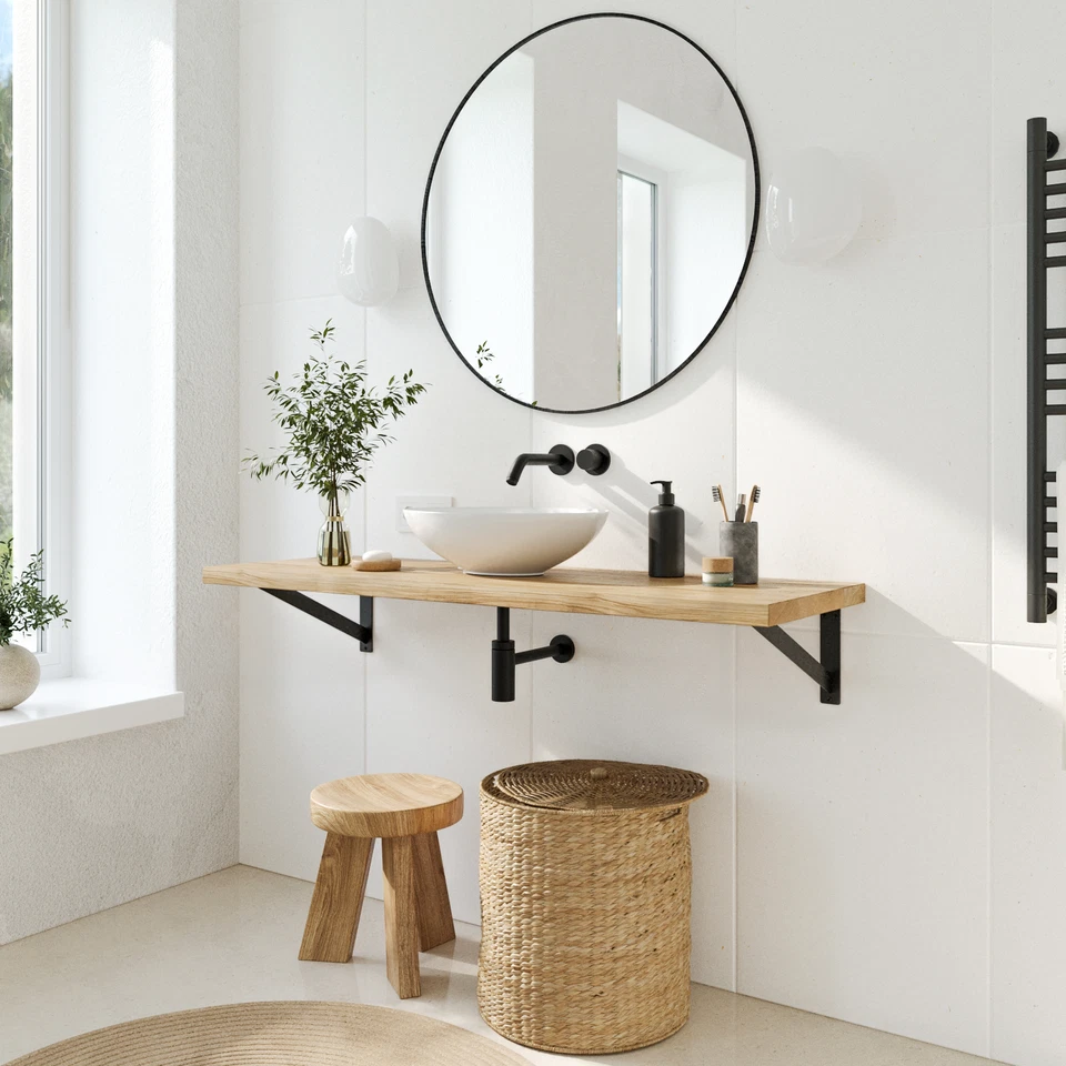 Waschtischhalterung - ELBE - Wandkonsole, Regalhalterung, Waschbecken, Winkel - Bild 3 von 4