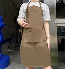 1X Women's Household Apron Adjustable Bib Chef Apron Cooking Baking with Pockets