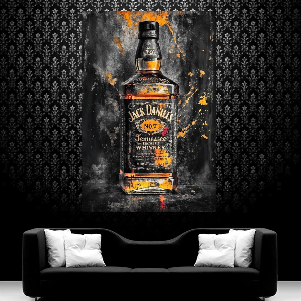 LEINWAND BILDER XXL POP ART WHISKEY FLASCHE GRAFFITI ABSTRAKT WAND POSTER WHISKY - Bild 3 von 4