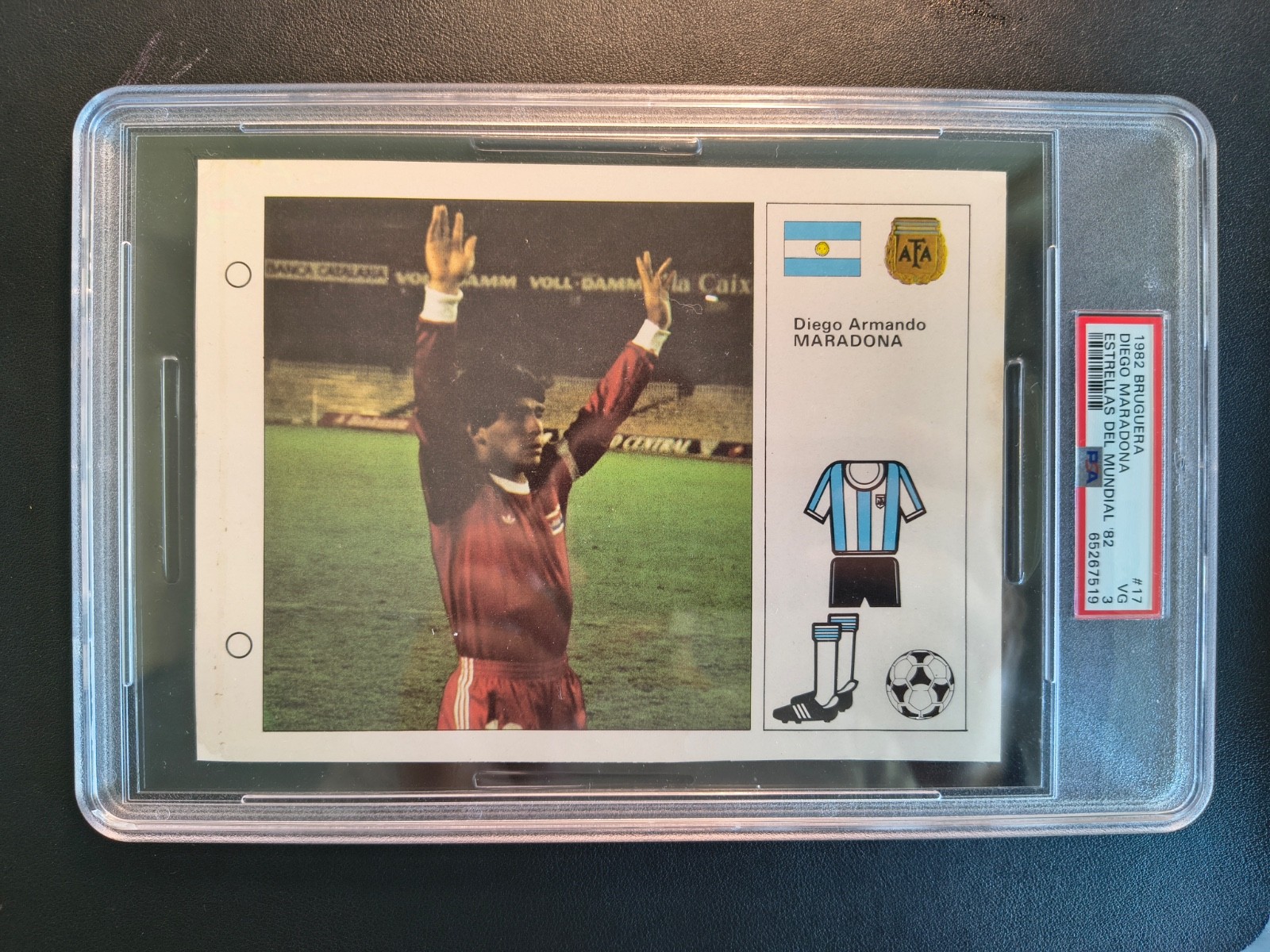 1982 Diego Maradona Large Card PSA 3 RARE POP 1