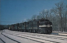 New York Central Alco FA's Mechanicville Yard,Snow,NY Saratoga County Vintage PC