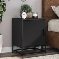Nachttisch Schwarz 40X31X50 Cm Holzwerkstoff Und Metall
