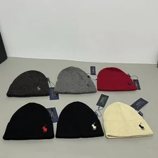 Women's Men's Unisex Polo Knitted Beanie Hat Warm Winter Ski Skull Cap -Free Tax