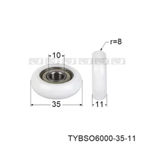 Ball Bearing Guide Roller Round Wheel Nylon Carbon Steel Pulley Wheel ID 3-10mm