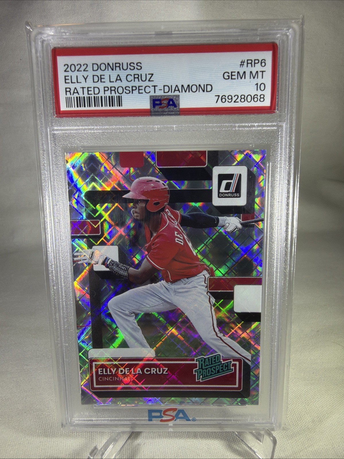 2022 Donruss Baseball Elly De La Cruz Rated Prospect #RP6 Diamond PSA 10