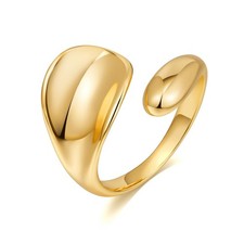 Chunky Gold Spoon Rings for Women 18K Gold Plated Spoon Dome Rings Thick Stat...