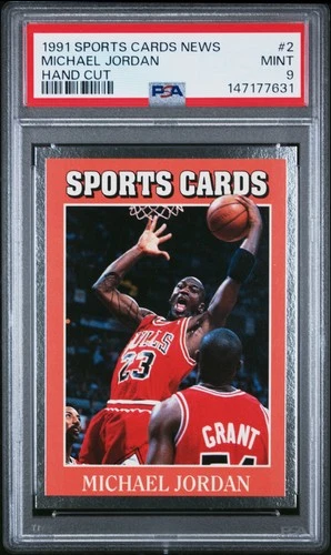 147177631 Michael Jordan 1991 Sports Cards News #2 PSA 9