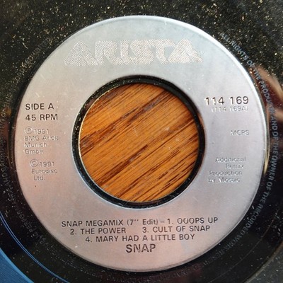 SNAP - The Power 7'' Single Record 1991 Arista Dance Pop 45 RPM