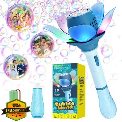 Panamalar Flower Bubble Wand - 10000+ Bubbles, Lights, Battery, 120ml Solution