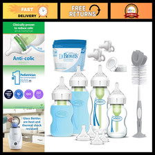 Anti-Colic Wide-Neck Glass Baby Bottle Starter Set - Silicone Sleeves, Nipples,