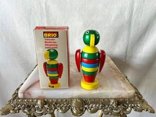 Vintage 1960's BRIO Wooden Stacking Parrot Toy With Original Box Made In Sweden