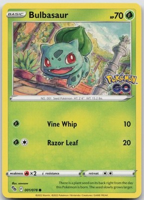 Bulbasaur 001/078 Common Pokemon GO Pokemon Near Mint