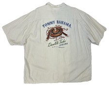 Tommy Bahama Shirt Men  s XXL Hawaiian Double Take Cigar Embroidered Silk