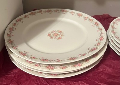 THEODORE HAVILAND LIMOGES FRANCE PINK ROSE BAND DINNER PLATES 4 | eBay